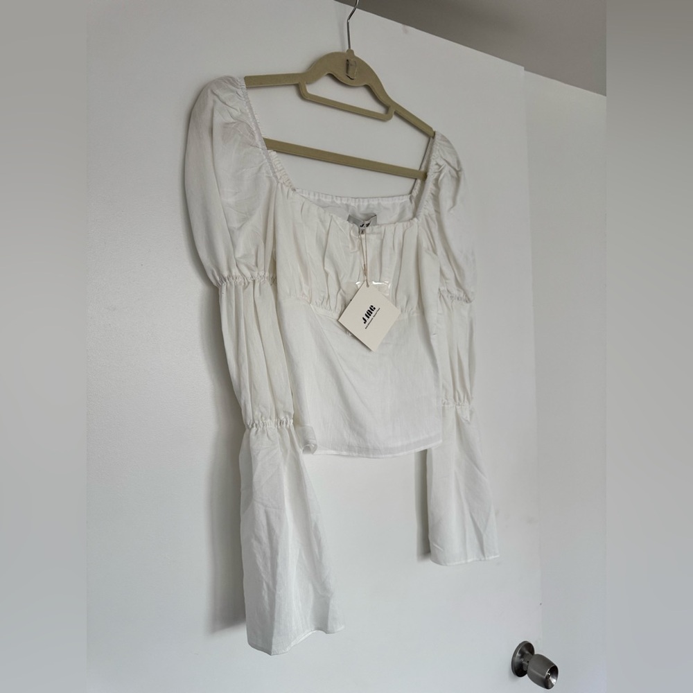 Long Sleeve White Double Lined Top